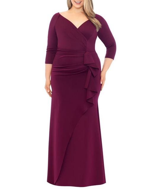 Xscape Side Ruched Scuba Gown in at 14W