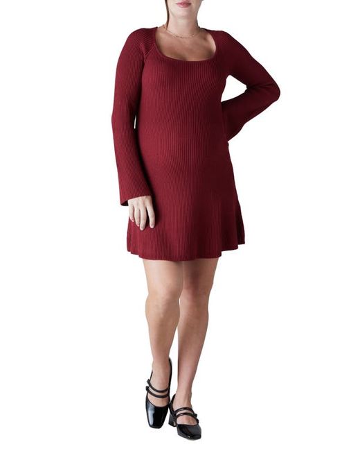 Ingrid & Isabel® Ingrid Isabel Rib Long Sleeve Maternity Sweater Minidress in at X-Small