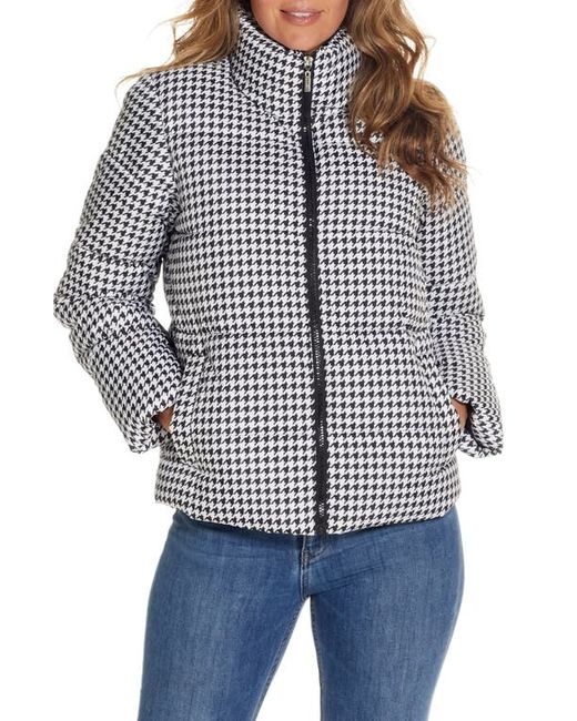 Gallery Houndstooth Puffer Jacket in Black at Small