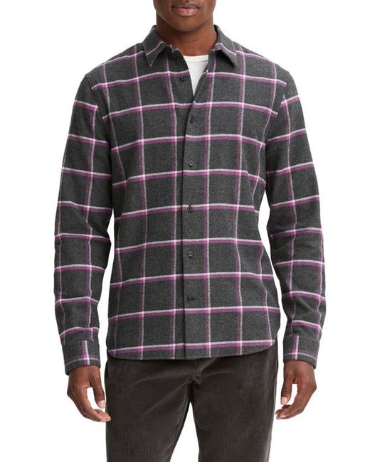 Vince Skipton Plaid Flannel Button-Up Shirt in Heather Grey Stone at Small