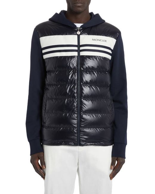 Moncler Quilted 750 Fill Power Down Cotton Knit Hooded Cardigan in at Medium
