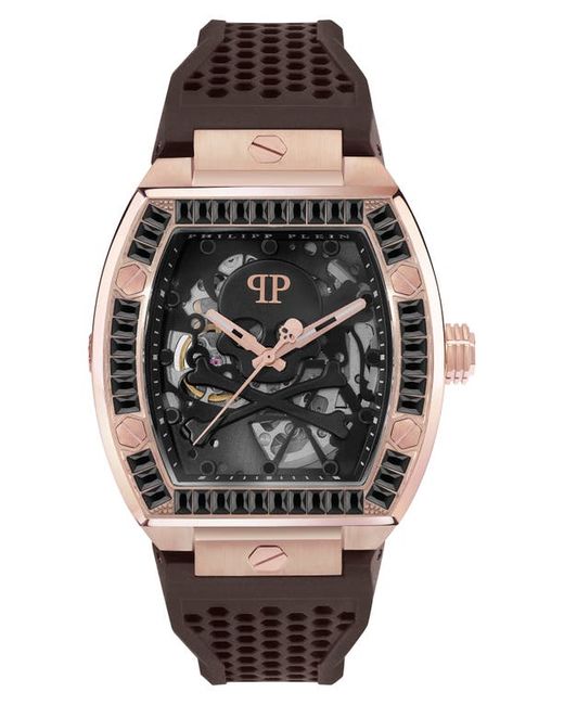 Philipp Plein The Skeleton Silicone Strap Watch 44mm in at