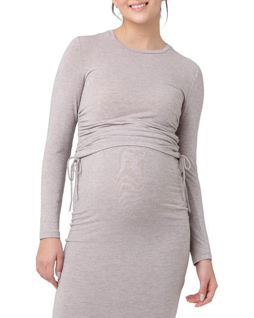 Ripe Maternity Amber Ruched Long Sleeve Maternity Top in at