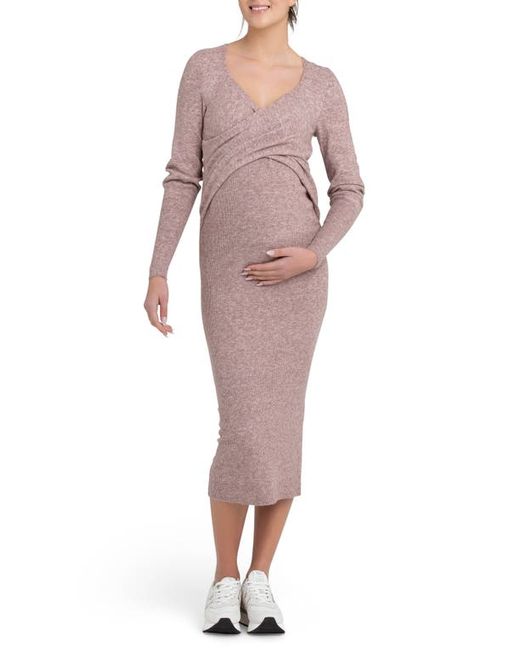 Ripe Maternity Heidi Long Sleeve Maternity/Nursing Dress in at Medium
