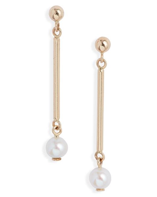 Poppy Finch Cultured Pearl Linear Drop Earrings in at