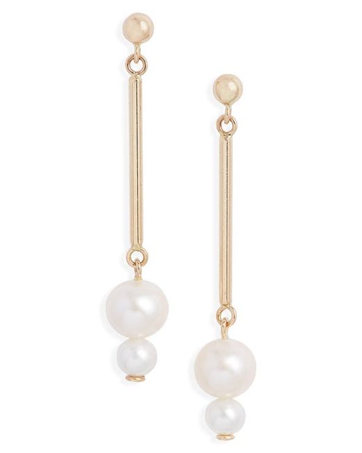 Poppy Finch Graduated Cultured Pearl Drop Earrings in at