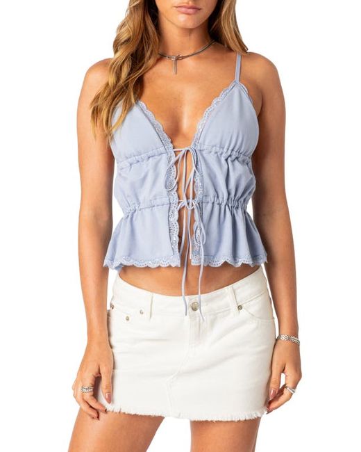 Edikted Candace Tie Front Tank Top in at Small