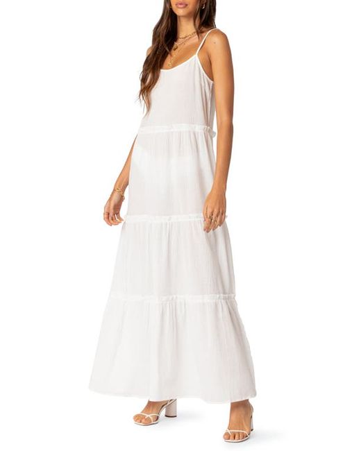 Edikted Radiant Tiered Maxi Dress in at