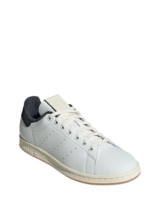 Adidas Stan Smith Low Top Sneaker in White/Black/Cream White at 10.5