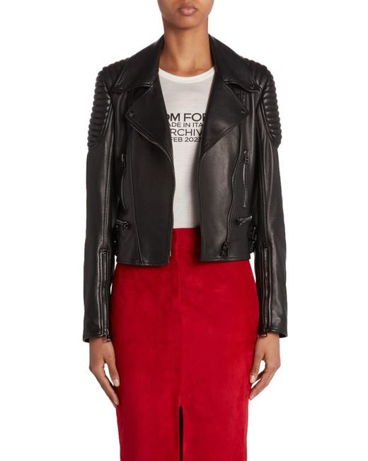 Tom Ford New Plongé Leather Biker Jacket in at