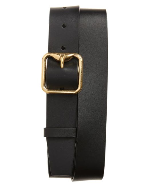 Burberry B-Buckle Leather Belt in Gold at