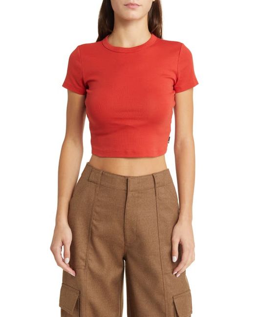 Ag x EmRata Emily Crop Stretch Cotton T-Shirt in at X-Small