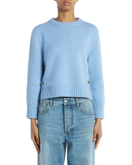 Bottega Veneta Knot Button Detail Felted Wool Sweater in at Small