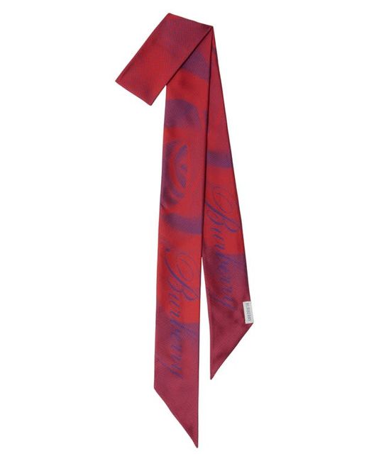 Burberry Red Rose Silk Twilly Scarf in at