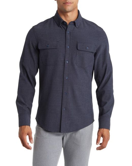 Mizzen+Main City Trim Fit Stretch Flannel Button-Down Shirt in at Small