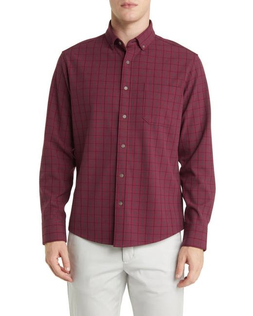 Mizzen+Main City Trim Fit Stretch Flannel Button-Down Shirt in at Small