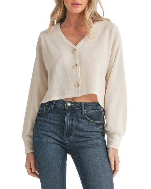 All In Favor Brushed Crop Cardigan in at X-Small