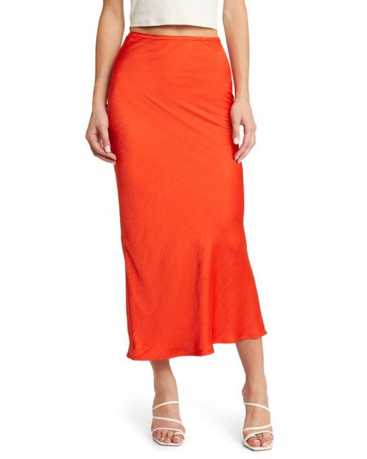 Open Edit Satin Maxi Skirt in at X-Small
