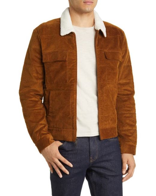 Paige Vosler Corduroy Zip Jacket with Faux Shearling Collar in at Small