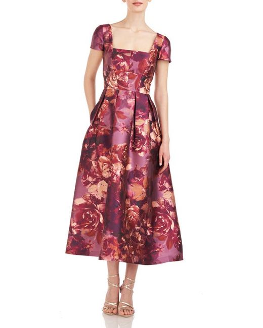 Kay Unger Tierney Floral Midi Dress in at 0