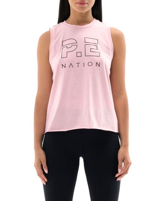 P.E Nation Shuffle Organic Cotton Graphic Tank in at X-Small