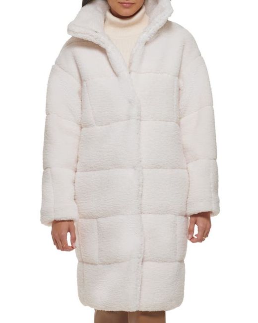 Levi's Quilted Fleece Long Teddy Coat in at X-Small