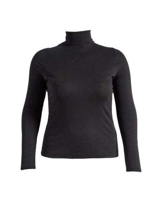 Madewell Brightside Fine Rib Long Sleeve Turtleneck Top in at 1X