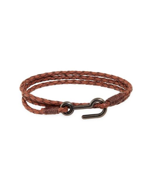 Caputo & Co. Caputo Co. Braided Leather Triple Wrap Bracelet in at