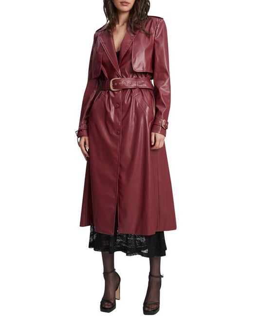 Bardot Faux Leather Trench Coat in at X-Small