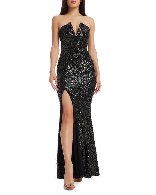 Dress the population Fernanda Sequin Strapless Gown in at Xx-Small