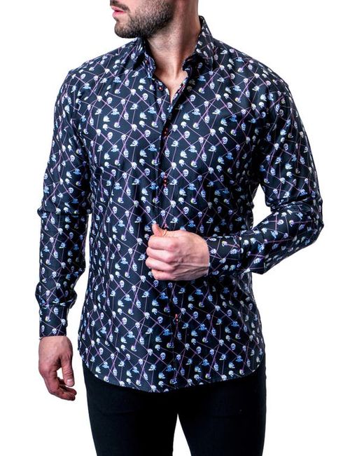 Maceoo Fibonacci Laser Skull Contemporary Fit Button-Up Shirt at 3