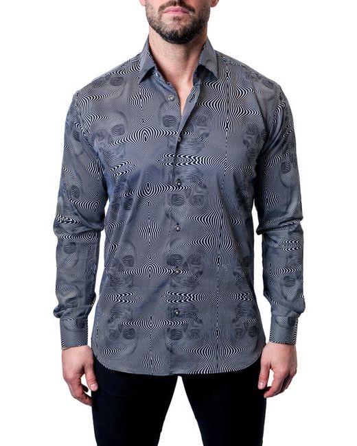 Maceoo Fibonacci Fission Skull Contemporary Fit Button-Up Shirt at 2