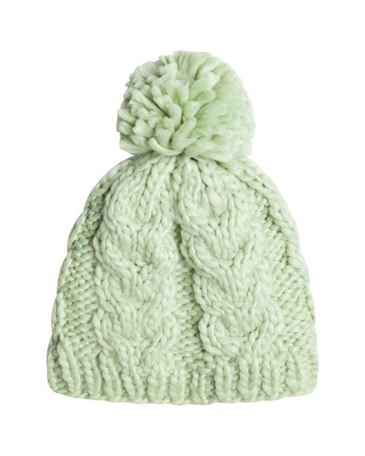 Roxy Winter Cable Knit Pompom Beanie in at