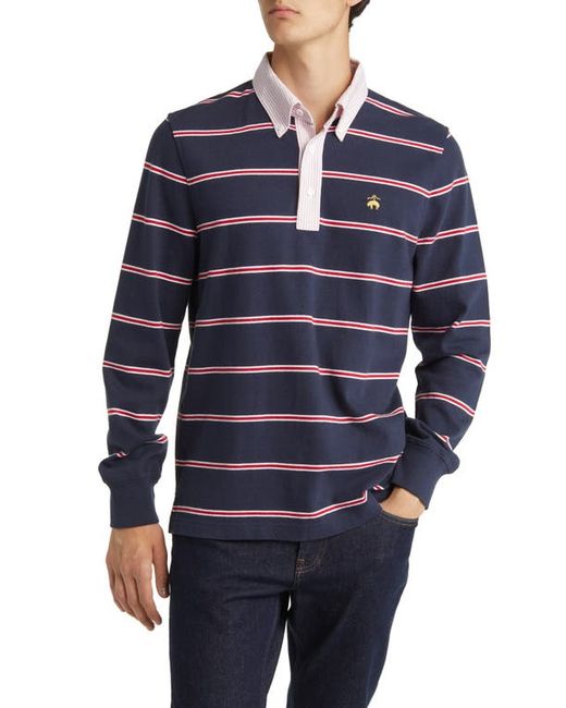 Brooks Brothers Stripe Button-Down Cotton Rugby Shirt in at Large