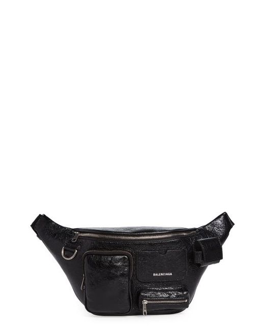 Balenciaga Superbusy Crinkle Leather Belt Bag in at