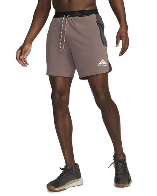 Nike Dri-FIT Trail Running Shorts in Plum Eclipse/Anthracite at
