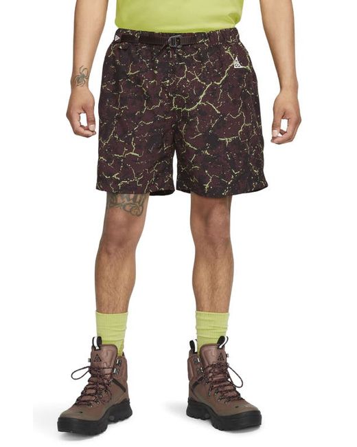 Nike ACG Print Water Repellent Nylon Trail Shorts in Earth/Summit at