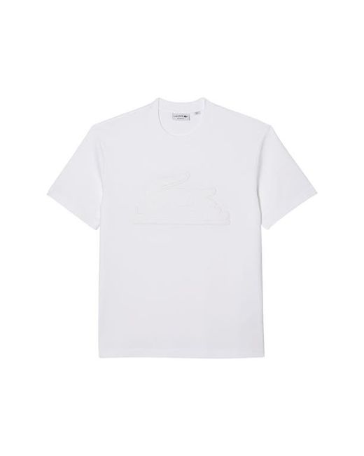 Lacoste Relaxed Fit Logo Patch Cotton T-Shirt in at