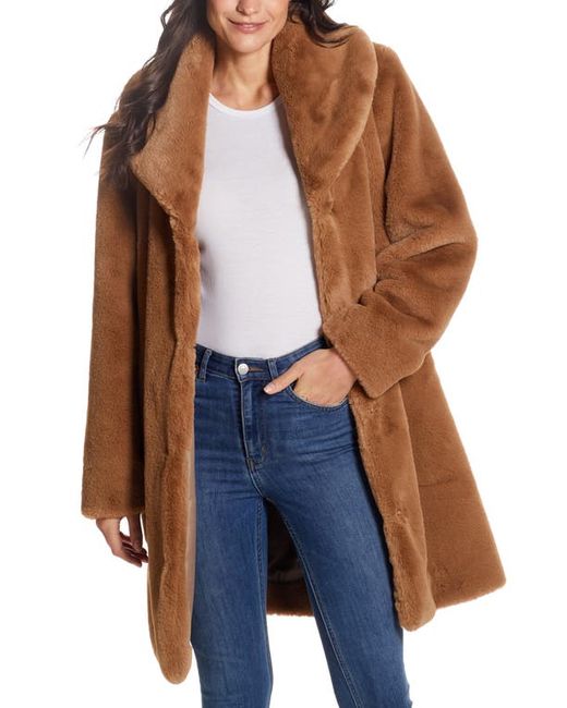 Gallery Hooded Faux Fur Coat in at Small