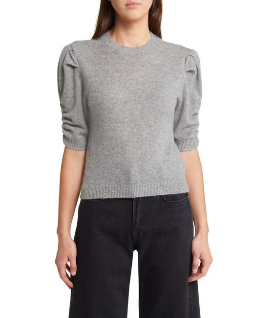 Frame Ruched Sleeve Recycled Cashmere Blend Sweater in at