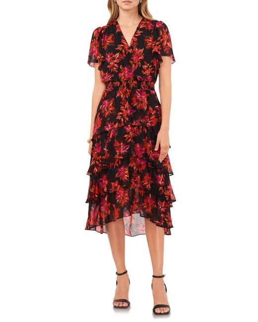 Vince Camuto Floral Tiered Dress in at Xx-Small