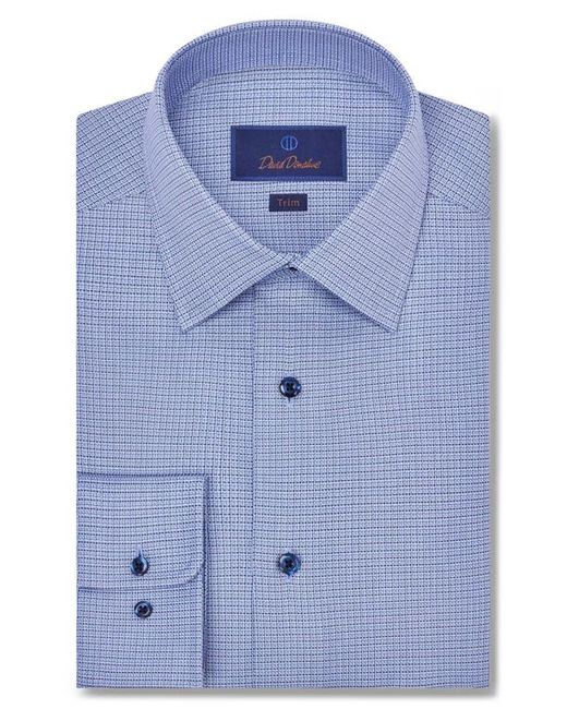 David Donahue Trim Fit Micropattern Dress Shirt in at 15 32