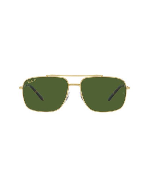 Ray-Ban 59mm Polarized Pillow Sunglasses in Gold at