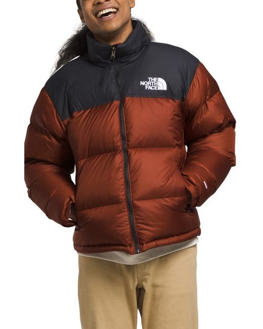 The North Face 1996 Retro Nuptse 700 Fill Power Down Packable Jacket in Brandy Tnf Black at