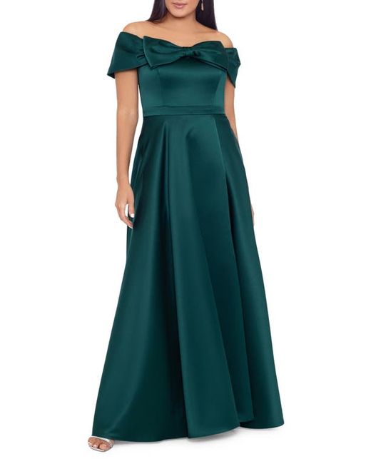 Xscape Bow Off the Shoulder Ballgown in at 14W