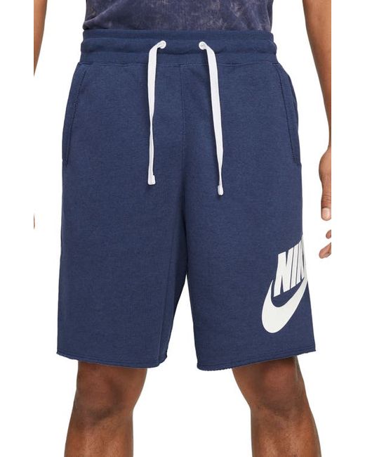 Nike Club Alumni Sweat Shorts in Midnight Navy/White/White at