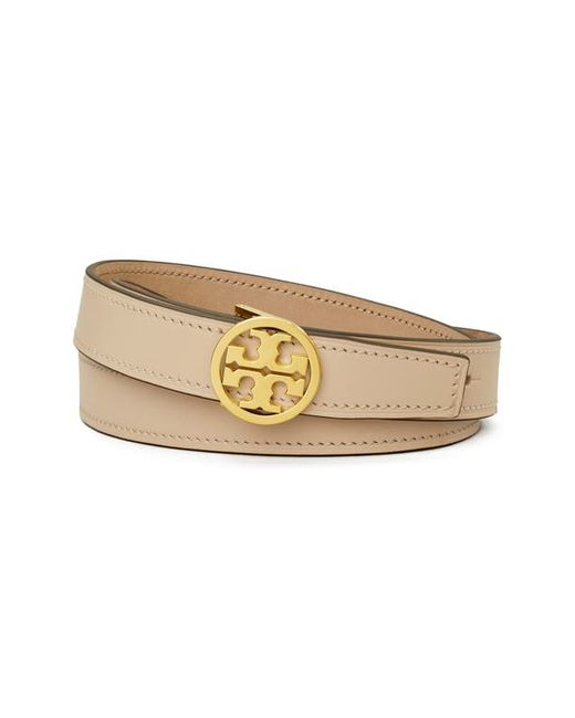 Tory Burch Miller Reversible Leather Belt in New Cream Gold at
