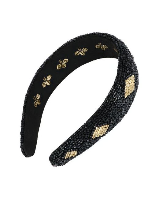 L. Erickson Blanca Beaded Headband in Gold at