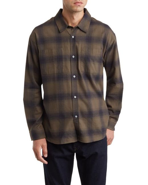 Frame Plaid Cotton Flannel Button-Up Shirt in at