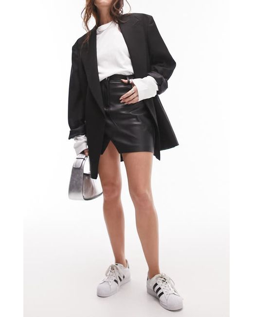 TopShop Faux Leather Miniskirt in at 2 Us